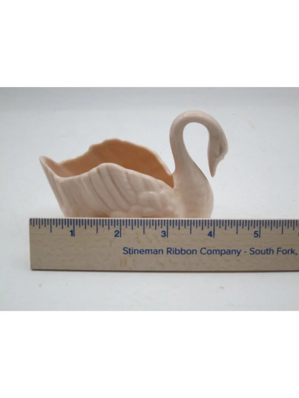 Vintage Lenox Pink Swan Figurine Small Porcelain Swan Green Stamp